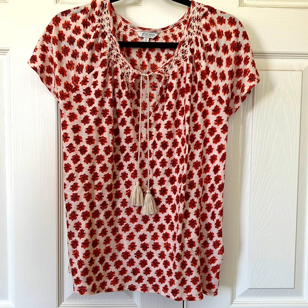 Lucky Brand Short Sleeve Blouse